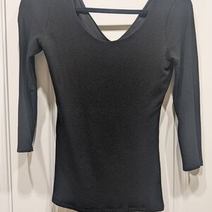 WHBM Black V-Neck Women's Top